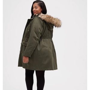Torrid 3 in 1 Hooded olive green Parka size 1 1x